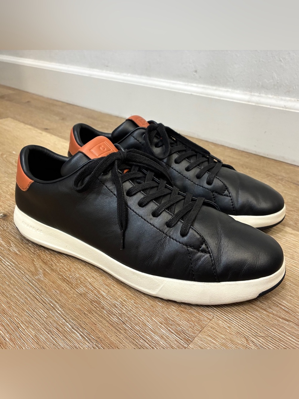 Cole Haan Men's GrandPrø Tennis Sneakers Black / British Tan Leather Men’s 11 M